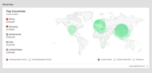 The screenshot of Barbourne Brook's CAT360 Customs Analytics Software for MSS Data